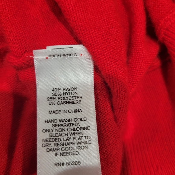 Express Red Cashmere Blend Open Front Cardigan Size Small - Picture 5 of 5